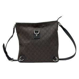 Gucci Shoulder Bag Abby GG Pattern 268642 Dark Gray And Black Leather